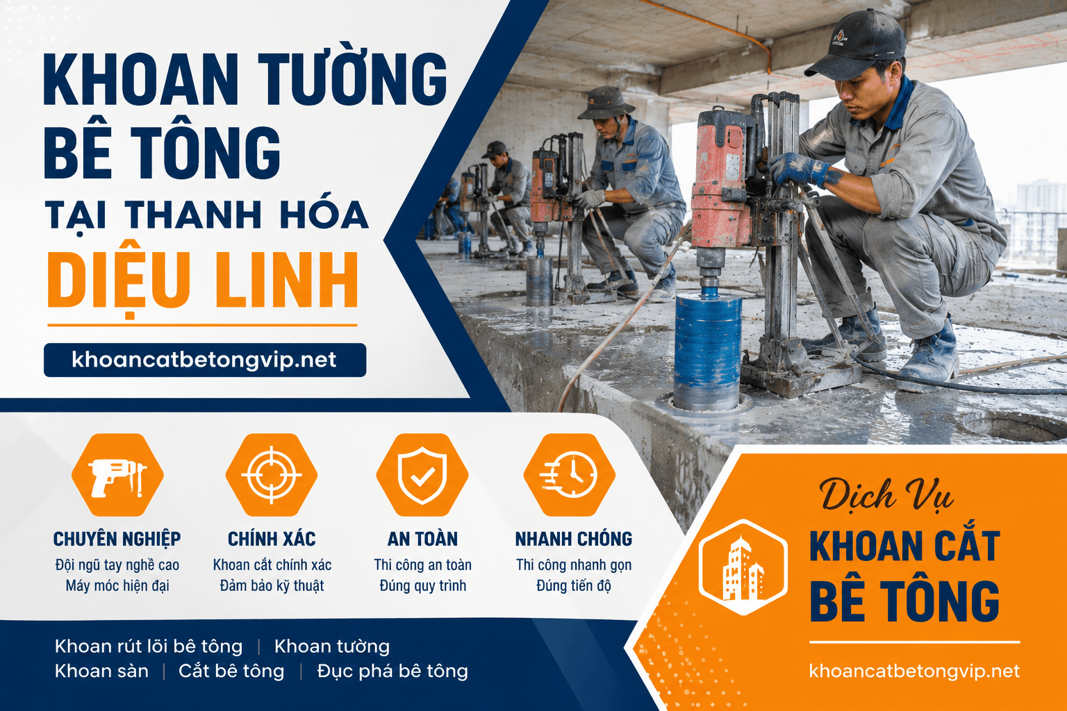 Khoan Tường Bê Tông Chuyên Nghiệp