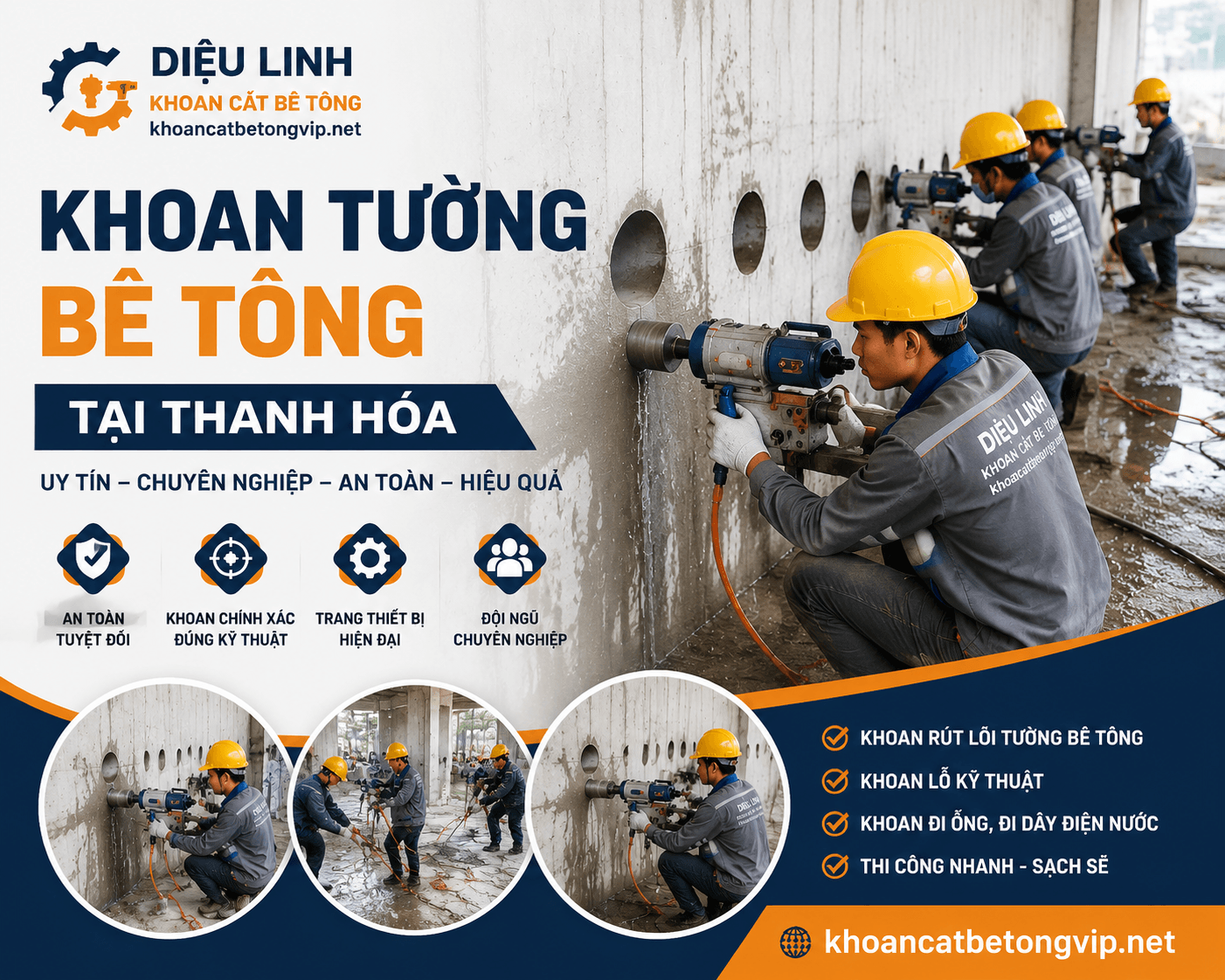 Khoan Tường Bê Tông ở Thanh Hóa