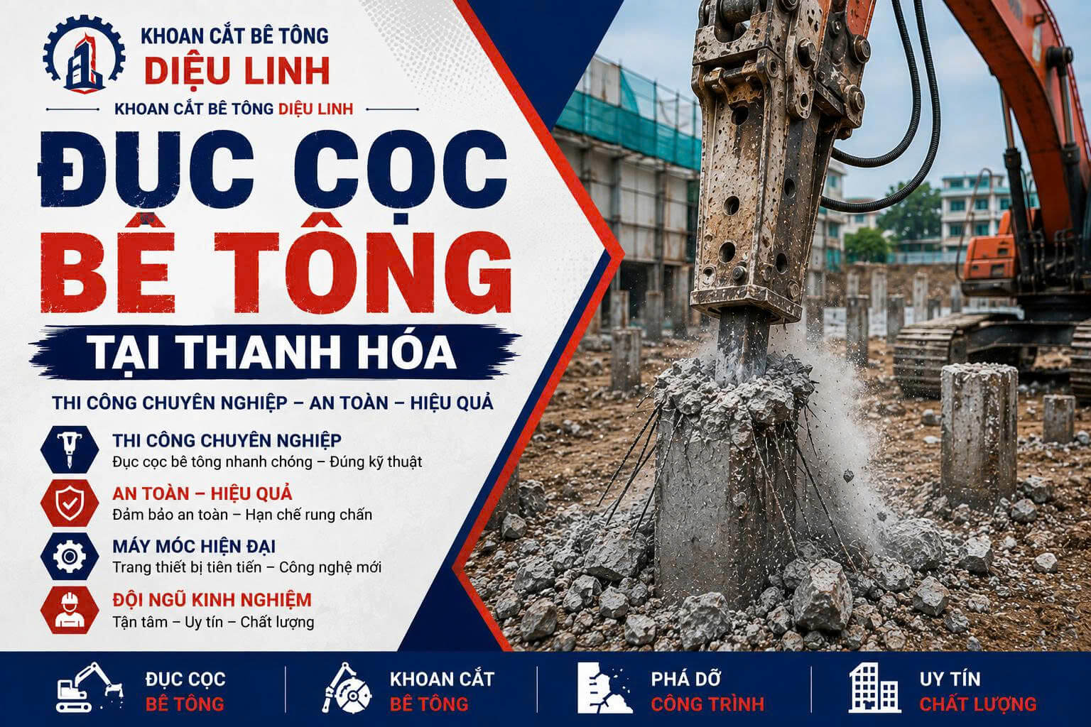 Đục Cọc Bê Tông Tại Thanh Hóa