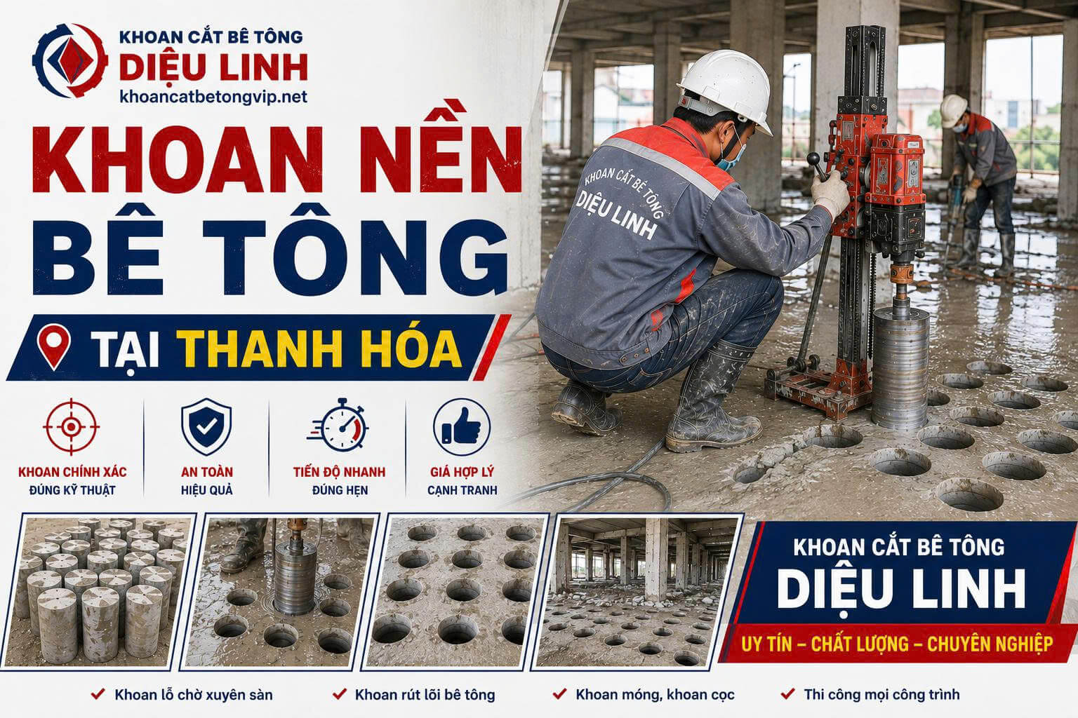 Khoan Nền Bê Tông ở Thanh Hóa