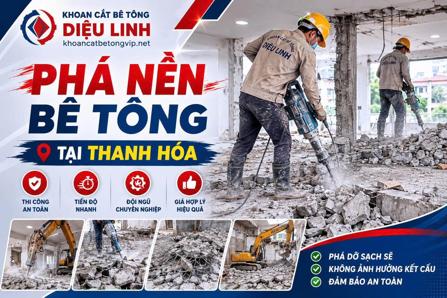 Phá Nền Bê Tông Tại Thanh Hóa