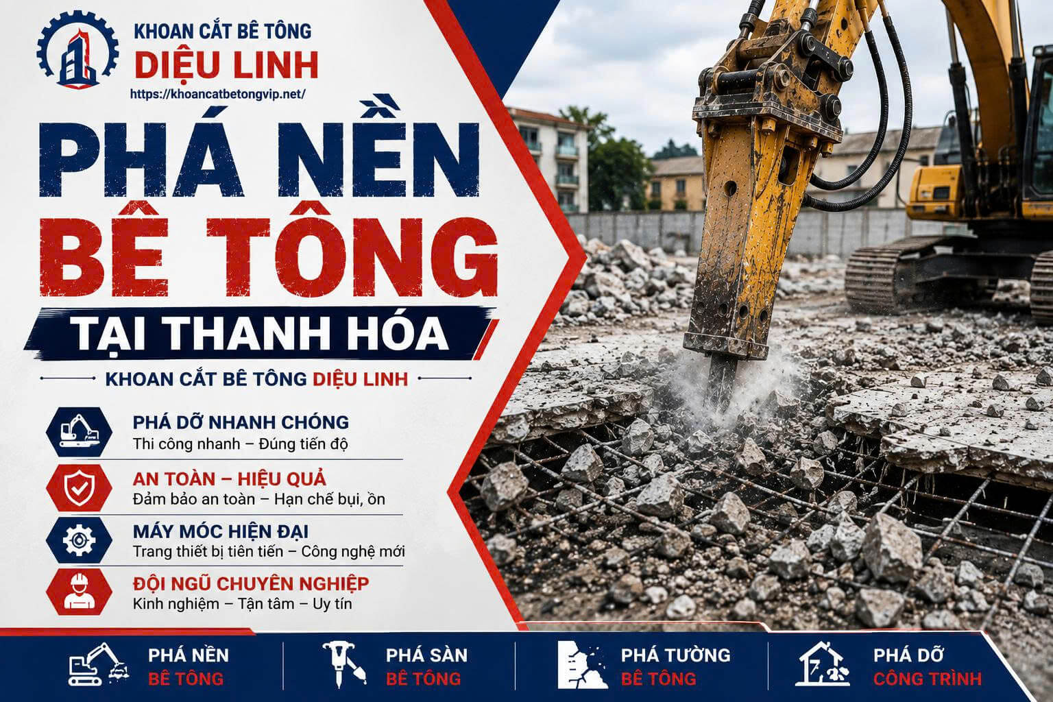 Phá Nền Bê Tông ở Thanh Hóa