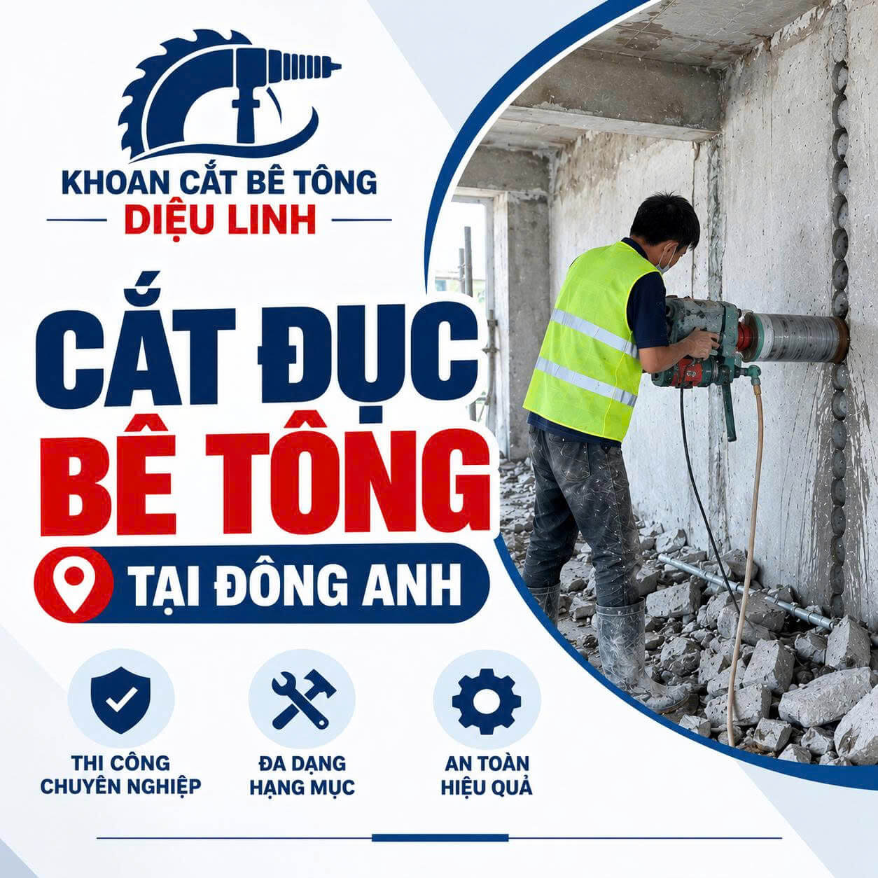 Cắt Đục Bê Tông Đông Anh