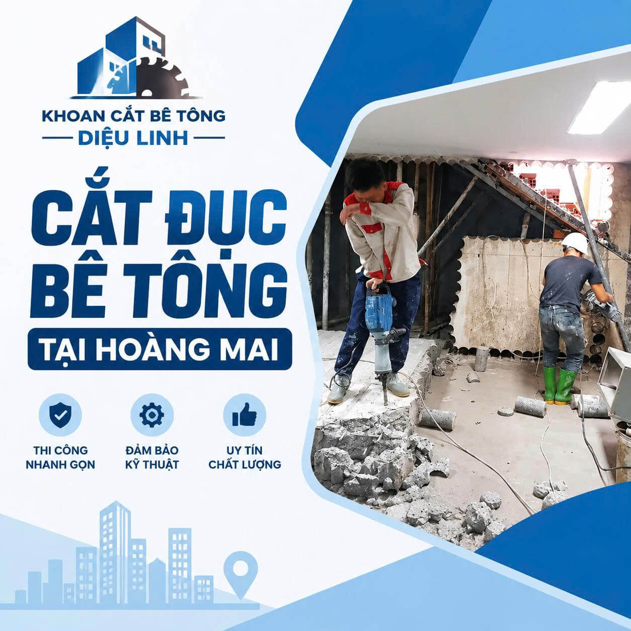 Cắt Đục Bê Tông Hoàng Mai