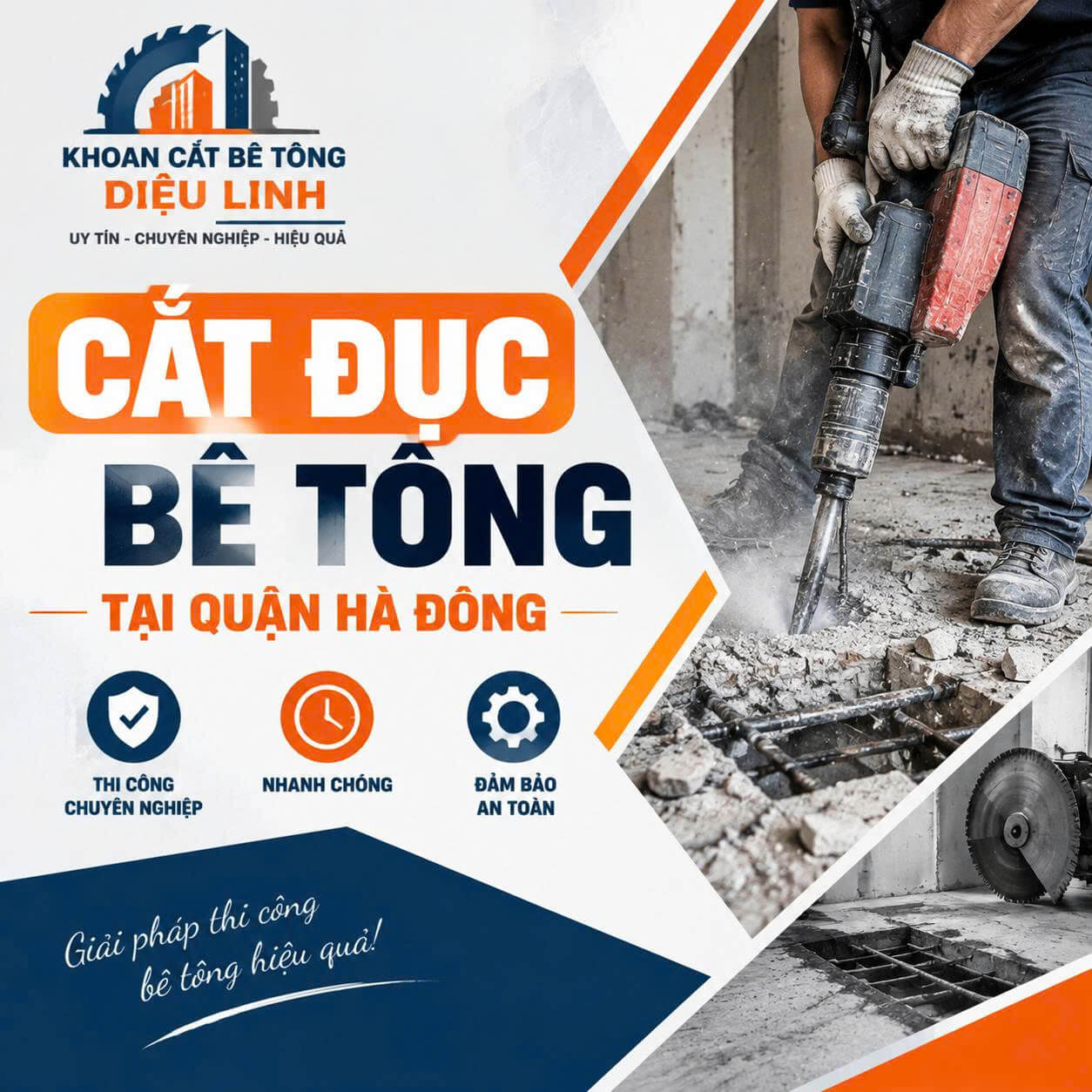 Cắt Đục Bê Tông Quận Hà Đông