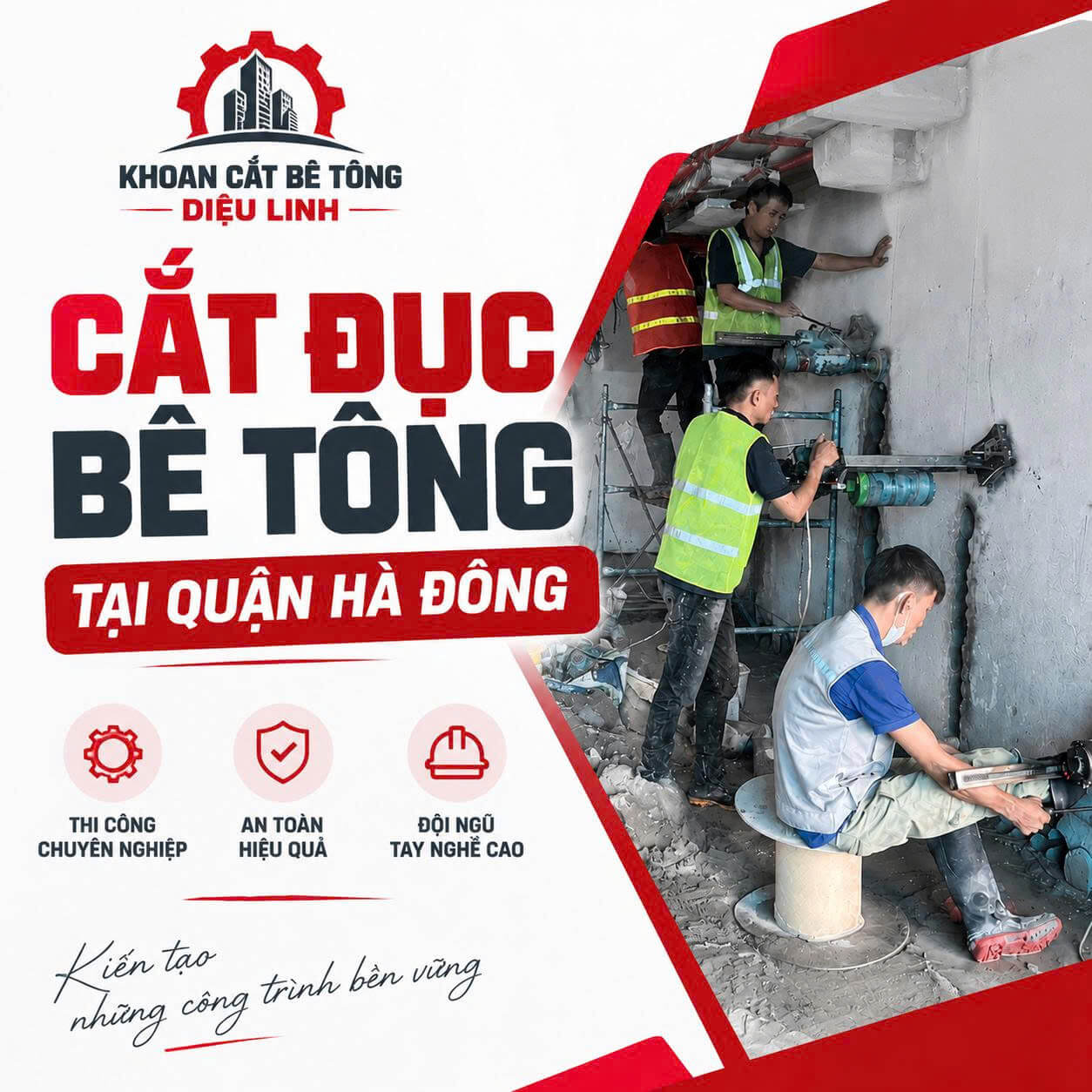 Cắt Đục Bê Tông Tại Quận Hà Đông