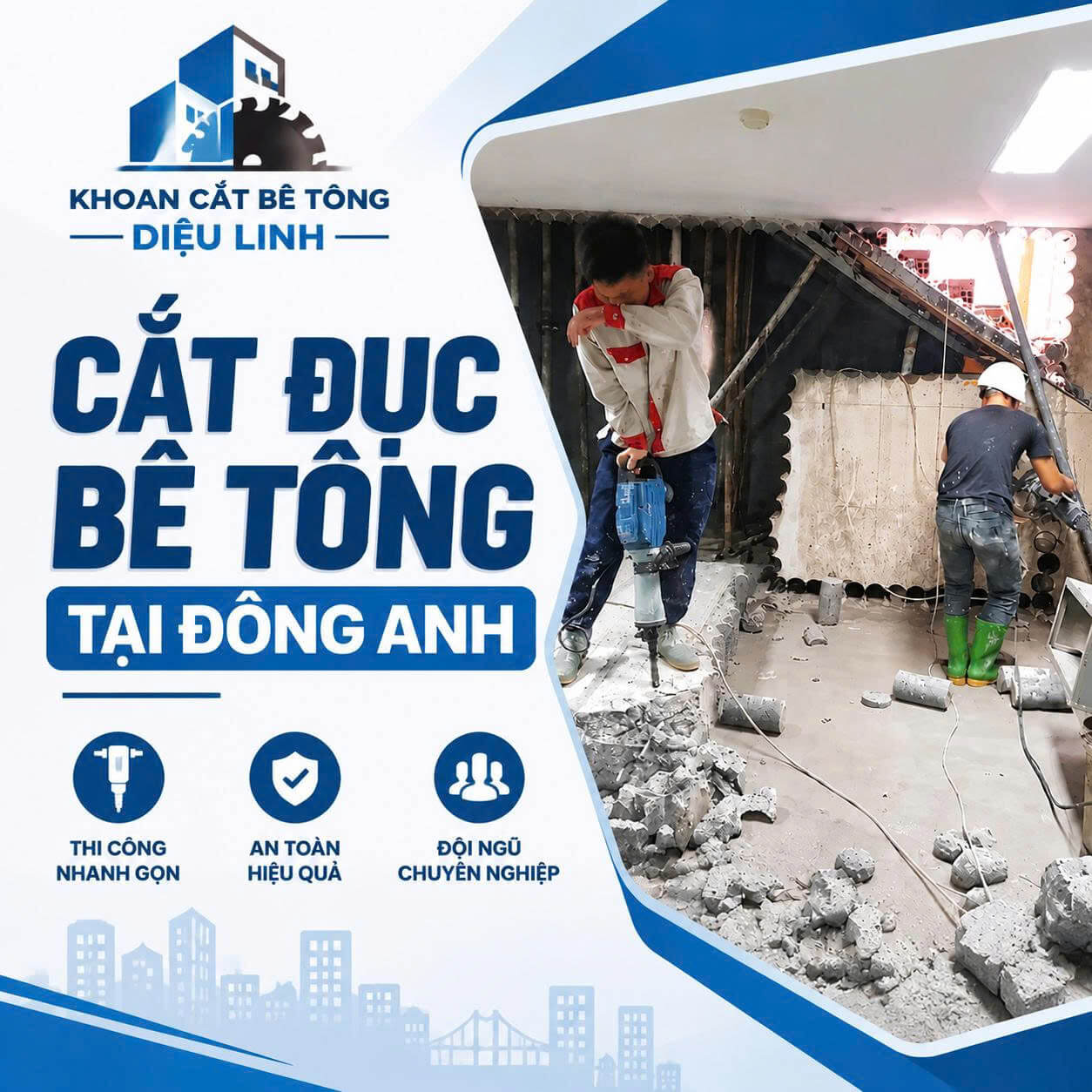 Cắt Đục Bê Tông ở Tại Đông Anh