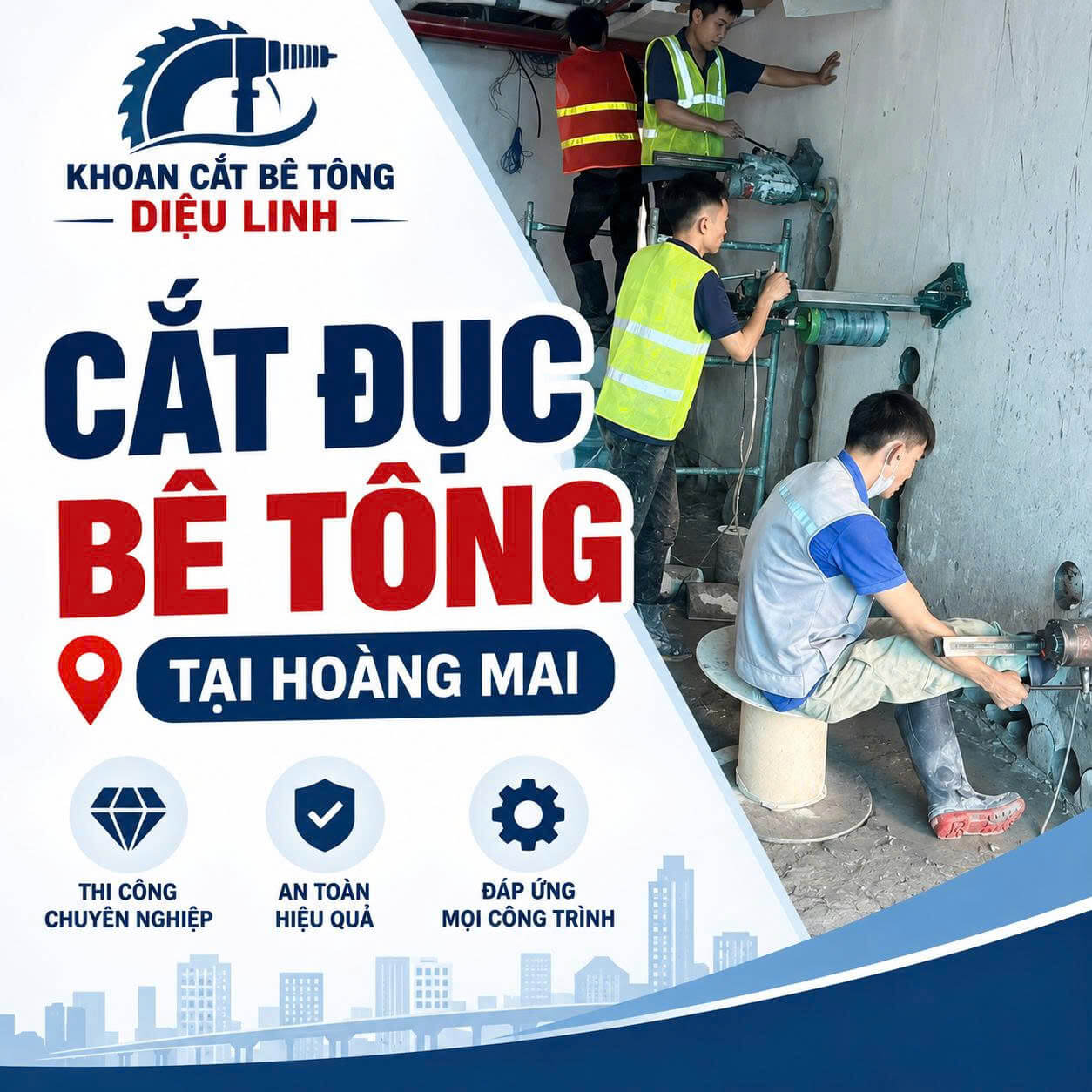 Cắt Đục Bê Tông ở Tại Hoàng Mai